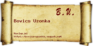 Bovics Uzonka névjegykártya